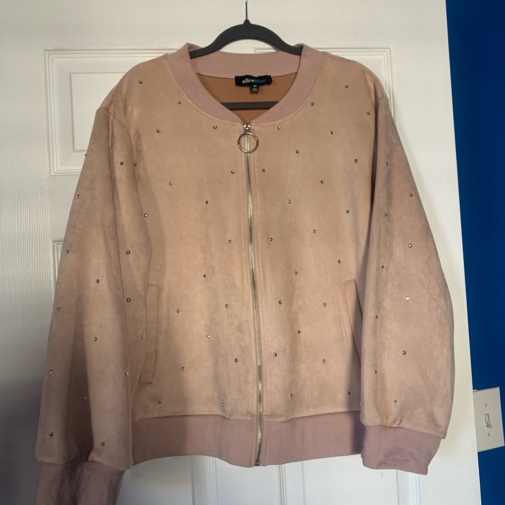 Pink/cream short jacket with playful sparkles